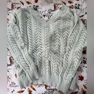 Mint Green V-Neck Women's Sweater